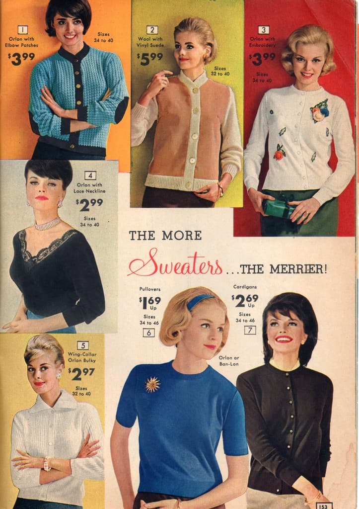 Ein Collage mit verschiedenen Bildern von Frauen in unterschiedlichen Kostümen, jedes mit begleitendem Text und Dollarzeichen.