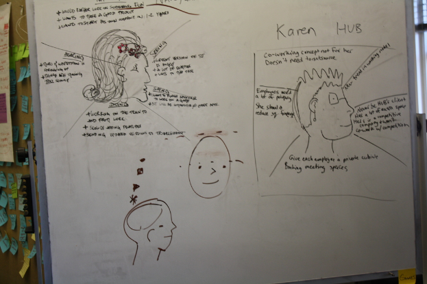 Ein Plakat mit einer Zeichnung und Text.