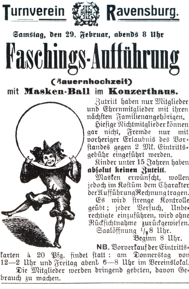 Ein Vintage-Halloween-Party-Plakat mit einem Mann in einem schwarz-weißen gestreiften Hemd, schwarzem Hut und Cape mit einem verschmitzten Gesichtsausdruck und gefalteten Händen.