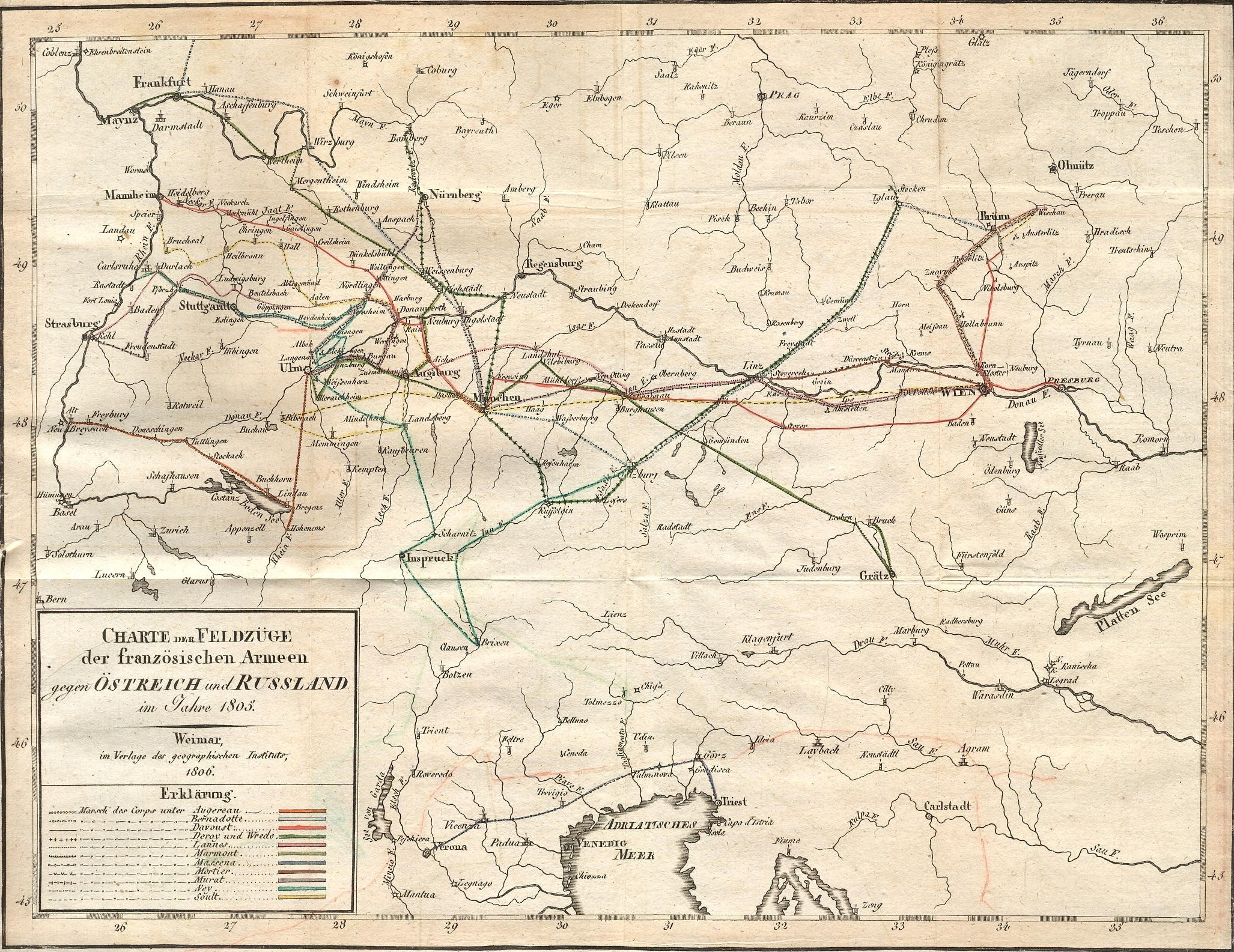 Alte Deutschlandkarte mit schwarzer Grenze, detaillierten Straßen und Autobahnen, mit Textanmerkungen.