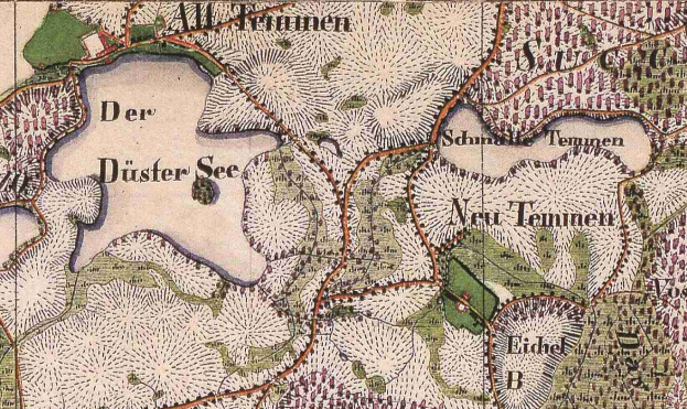 Ein detailliertes altes Stadtplan von Düsseldorf, Deutschland, der Straßen, Gebäude, Sehenswürdigkeiten und Text mit Informationen über die Einwohnerzahl, Bevölkerungsdichte und Lage zeigt.