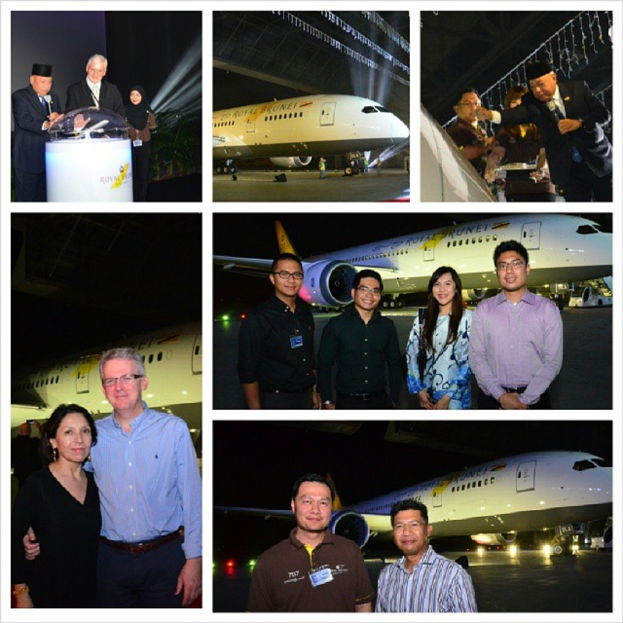 Ein Collage-Bild mit Menschen und Flugzeugen.