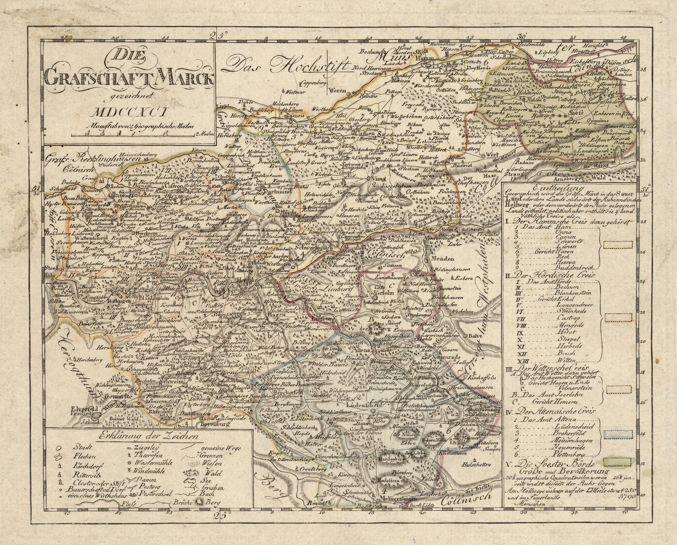 Ein detailliertes Vintage-Karte von München, Deutschland, mit Straßen, Parks, Flüssen und Sehenswürdigkeiten mit einem dekorativen Rand in Blau-, Grün- und Gelbtönen.